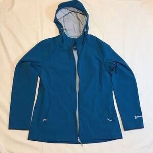 Free Country Teal Hooded Rain Jacket